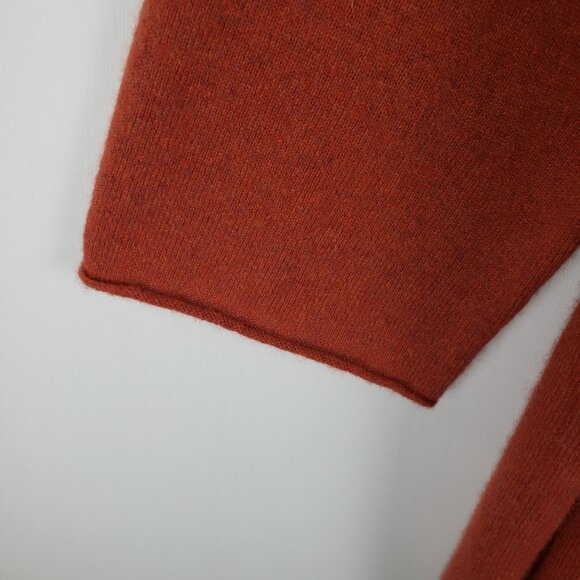 Allude Cashmere Cardigan Open Front Rust Orange Longline Womens Size Small - Picture 6 of 8